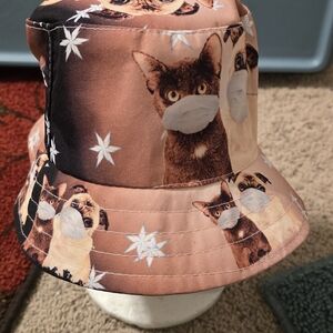 New Cat and Dog Print Bucket Hat